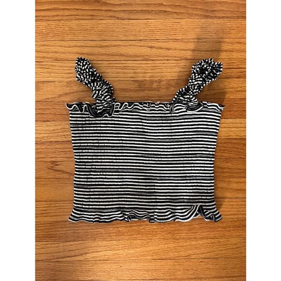 Reformation Striped Ruched Cropped Tank - Picture 2 of 4